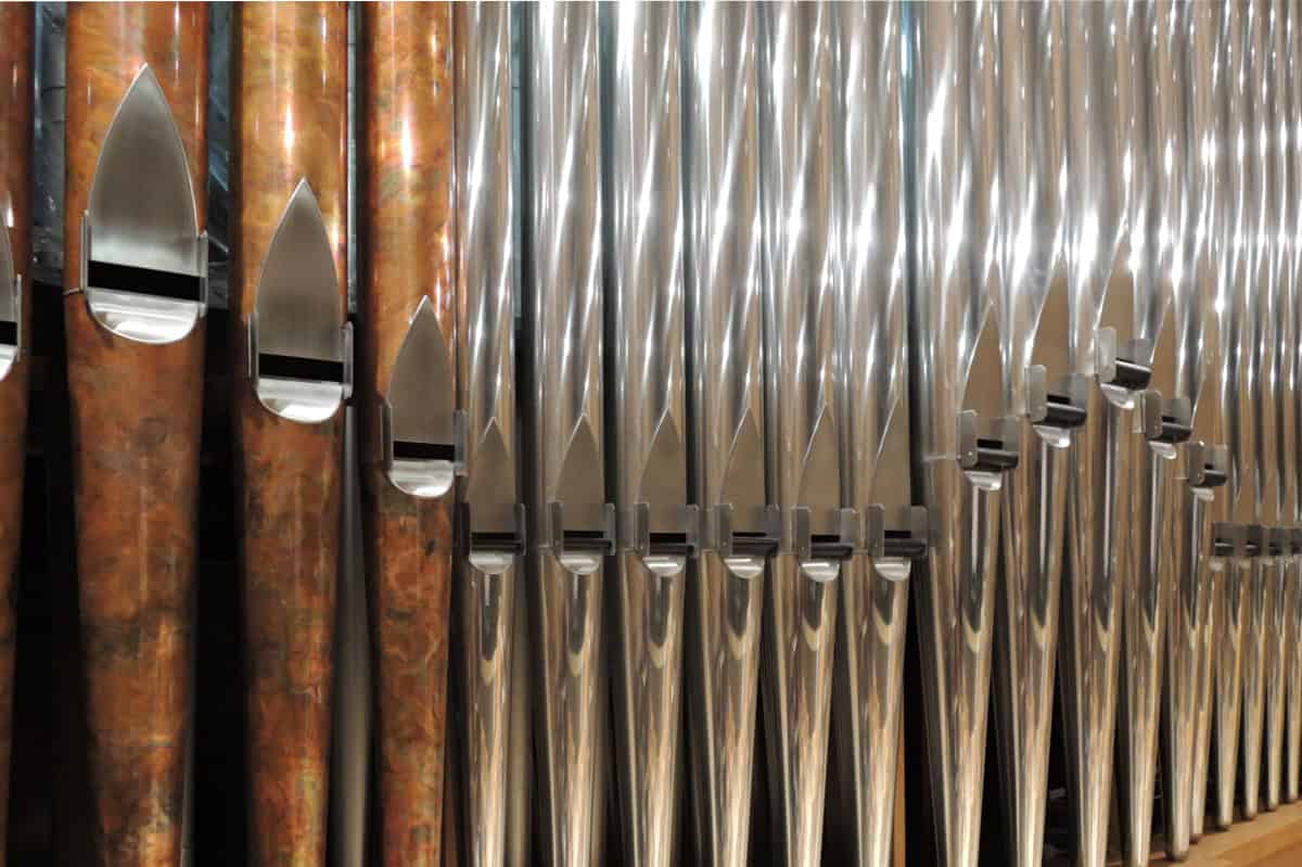 Close-up of organ pipes at The Episcopal Church of the Good Samaritan.